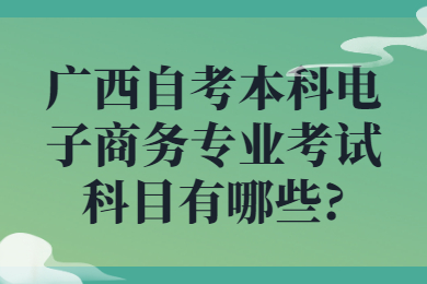 广西自考本科电子商务专业考试科目